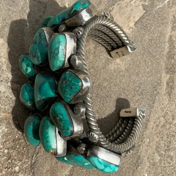 🌟Navajo Turquoise Sterling Cuff - Picture 12 of 16